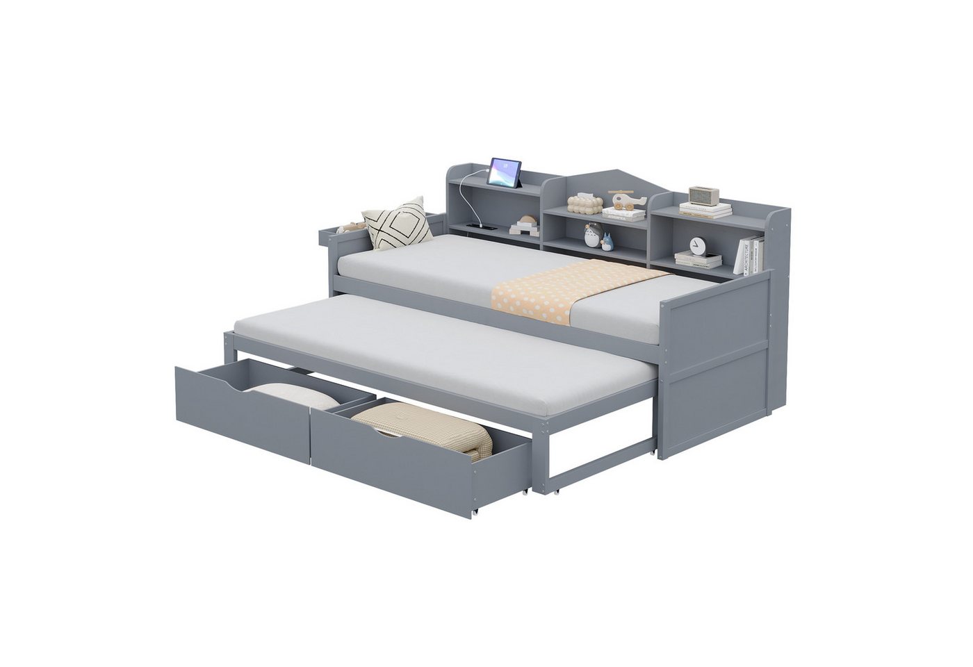 Gotagee Kinderbett Schlafsofa 90x200cm Einzelbett USB-Steckdose Gästebett Jugendbett, großem Staufach und Ablagekorb Gotagee Kinderbett Schlafsofa 90x200cm Einzelbett USB-Steckdose Gästebett Jugendbett, großem Staufach und Ablagekorb von Gotagee