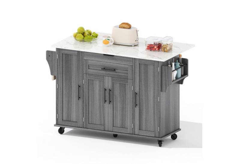 Gotagee Kücheninsel 120cm Speisewagen Küchenwagen mit ausziehbare Arbeitsplatte Anrichte von Gotagee