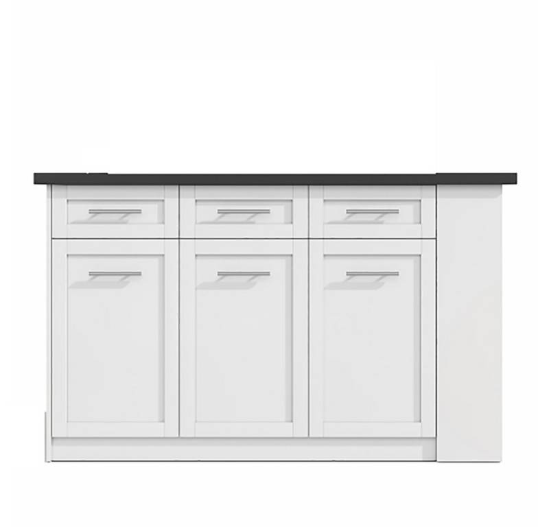 Gotagee Kücheninsel Ausziehbarer Esstisch Holzarbeitsplatte integrierte Stauschränke, Multifunktionale Kücheninsel mit 150cm+96cm von Gotagee