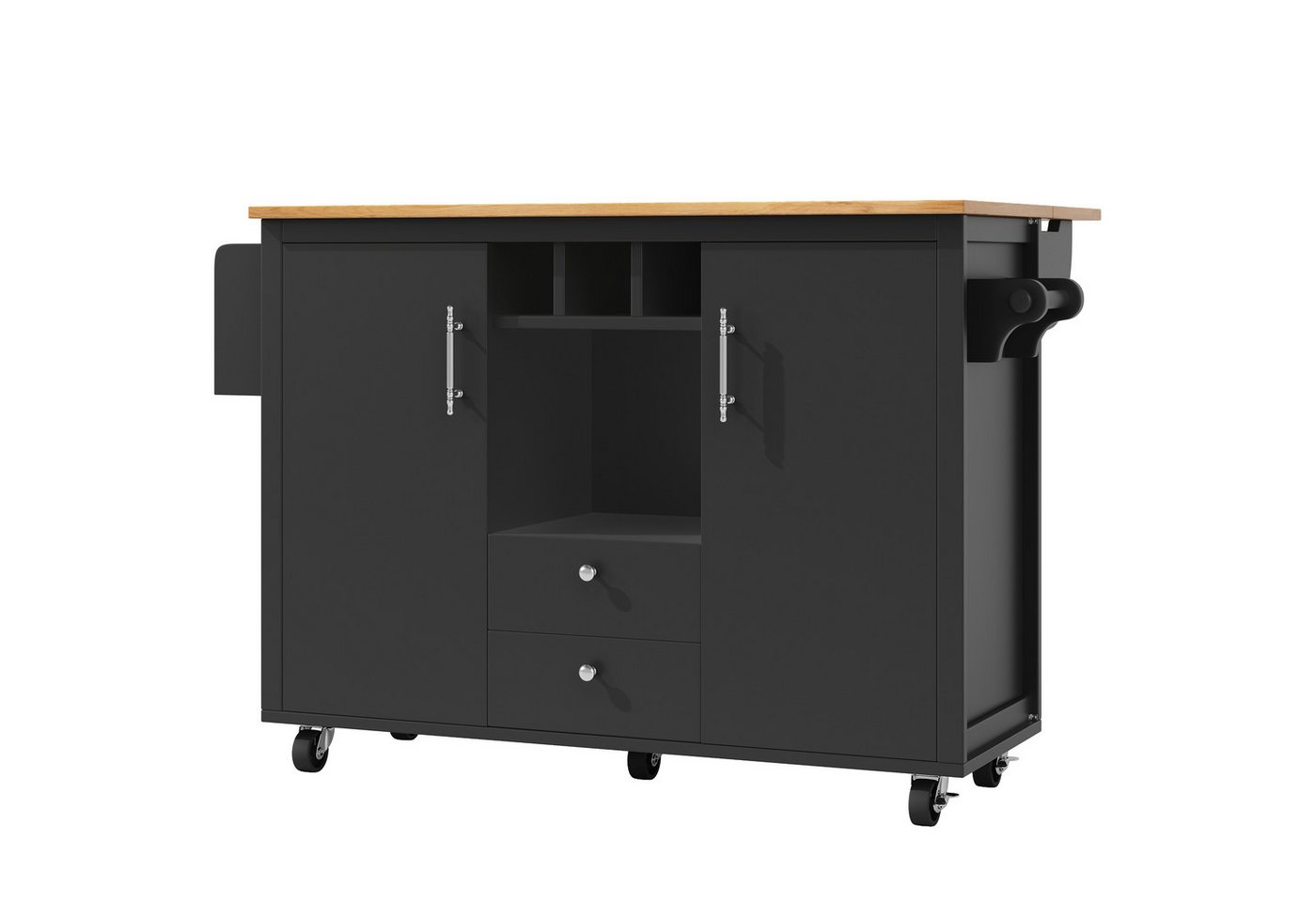 Gotagee Kücheninsel Kücheninsel 120x73x92cm Holz klappbare Arbeitsfläche Küchenwagen, Mit fünf 360-Grad-Lenkrollen. Gotagee Kücheninsel Kücheninsel 120x73x92cm Holz klappbare Arbeitsfläche Küchenwagen, Mit fünf 360-Grad-Lenkrollen. von Gotagee