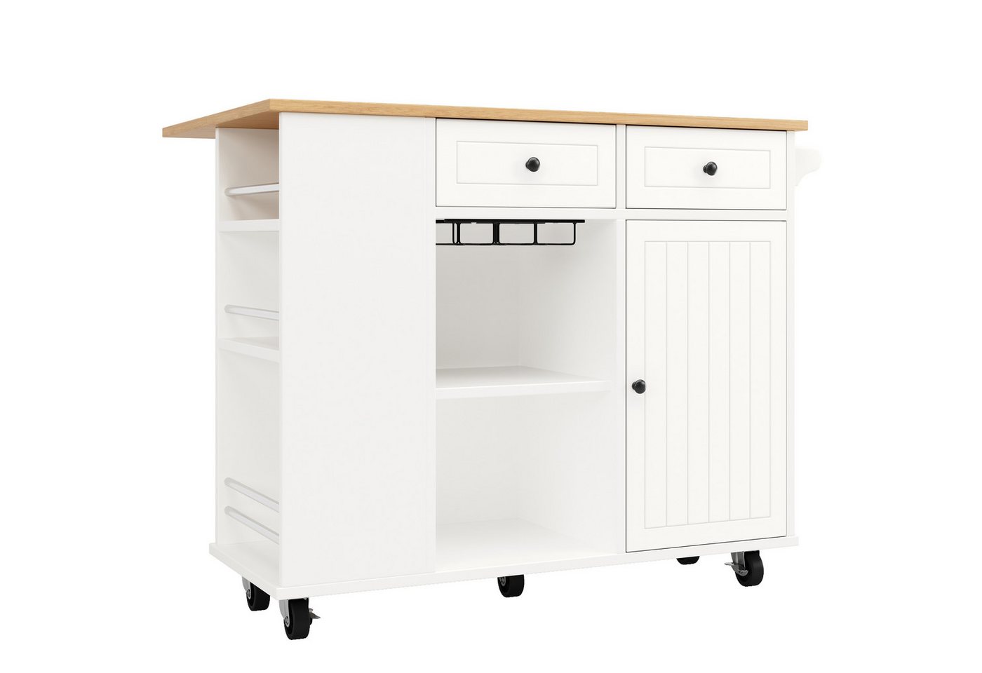 Gotagee Kücheninsel Küchenschrank Esszimmerwagen Arbeitsplatte Buffetschrank Speisewagen, Holzmaserung, ausgestattet mit Snackhalter und Weinglasregal Gotagee Kücheninsel Küchenschrank Esszimmerwagen Arbeitsplatte Buffetschrank Speisewagen, Holzmaserung, ausgestattet mit Snackhalter und Weinglasregal von Gotagee