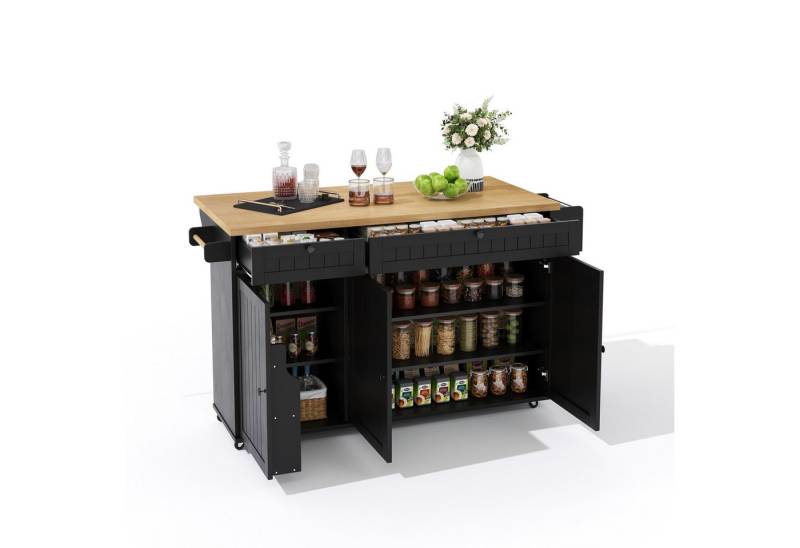 Gotagee Kücheninsel Sideboard mit klappbarer Arbeitsplatte Anrichte Esswagen Küchenschrank Gotagee Kücheninsel Sideboard mit klappbarer Arbeitsplatte Anrichte Esswagen Küchenschrank von Gotagee