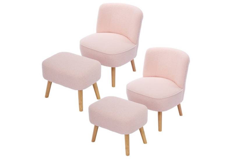 Gotagee Loungesessel Relaxsessel mit hocker Sessel Liegesessel Polsterstühle Stuhlsets Rosa, geeignet für Schlafzimmer, Wohnzimmer, Wohnung usw von Gotagee