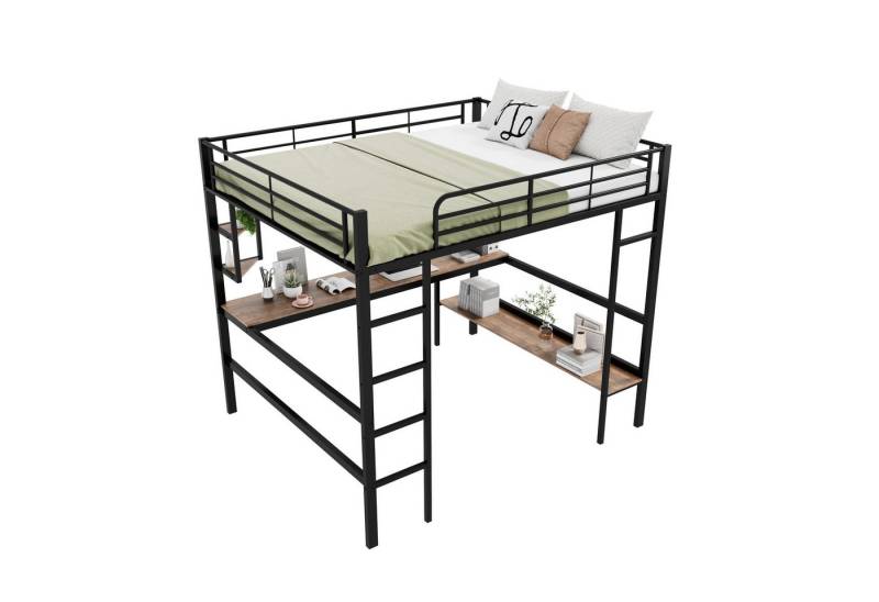 Gotagee Metallbett Gästebett Bettgestell Eisenbett mit Schreibtisch Hochbett Jugendbett, für Kinder, Jugendliche und Erwachsene von Gotagee