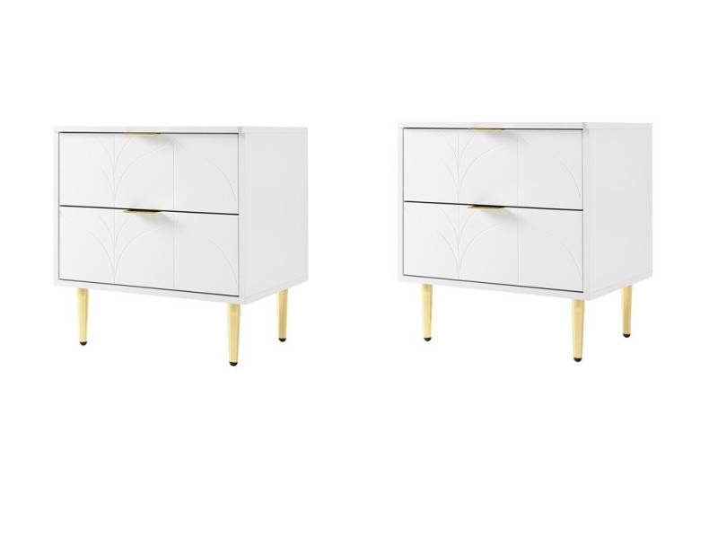 Gotagee Nachttisch Moderner Schubladenschrank 2er-Set Beistellschrank 50 x 40 x 54 cm von Gotagee