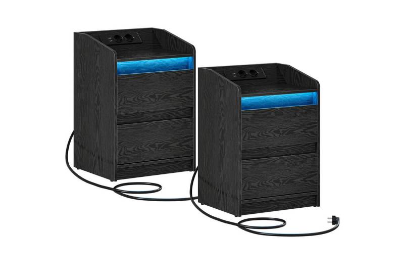 Gotagee Nachttisch Nachttisch 2er Set Schwarz 2 Schubladen, ideal für Wohn-/Schlafzimmer Gotagee Nachttisch Nachttisch 2er Set Schwarz 2 Schubladen, ideal für Wohn-/Schlafzimmer von Gotagee