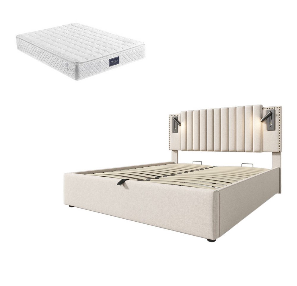 Gotagee Polsterbett 140 x 200 cm Doppelbett Multifunktionsbett Mit Matratze Jugendbett von Gotagee