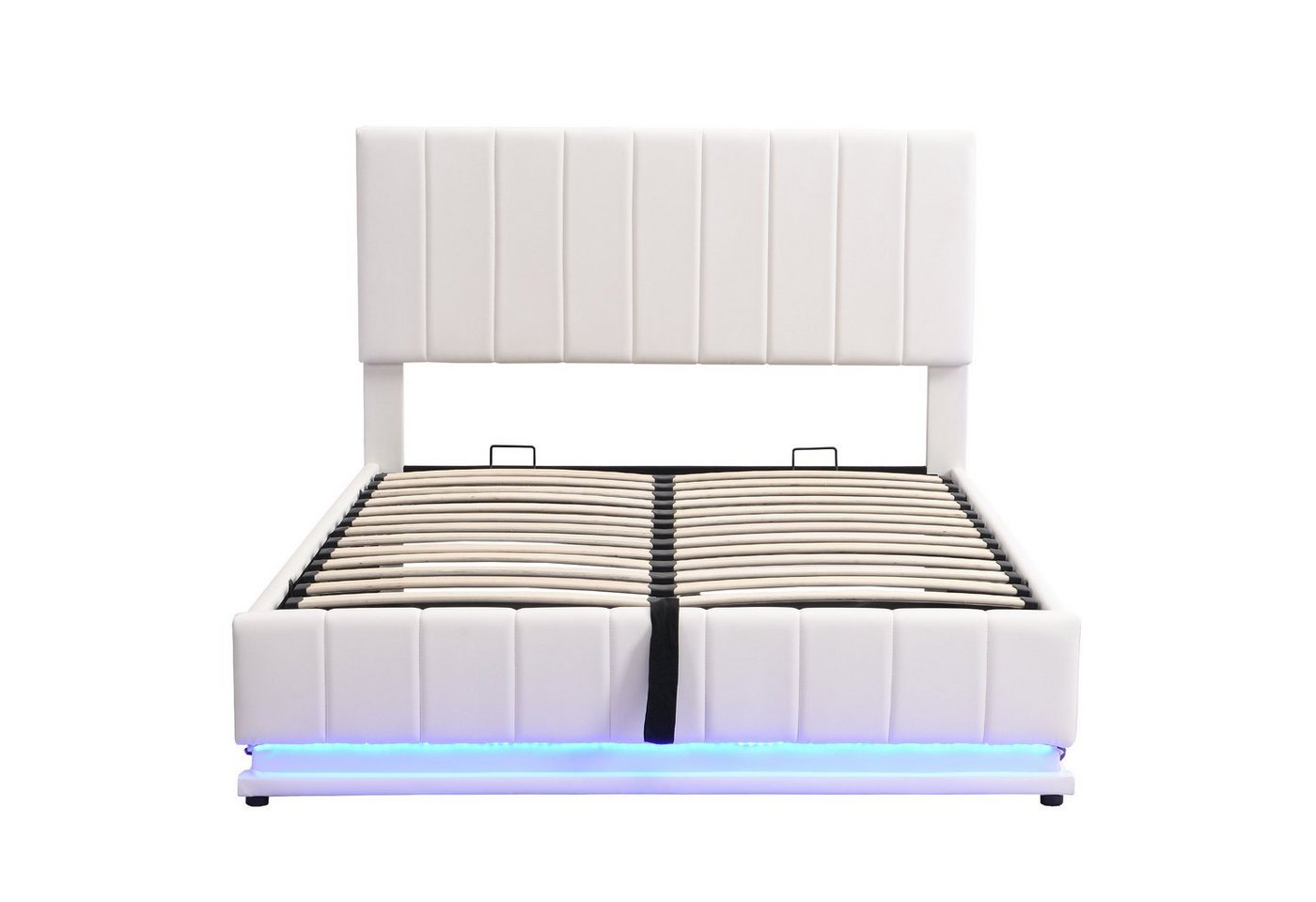 Gotagee Polsterbett 140x200cm Doppelbett Jugendbett Verstellbarem kopfteil LED Polsterbett von Gotagee