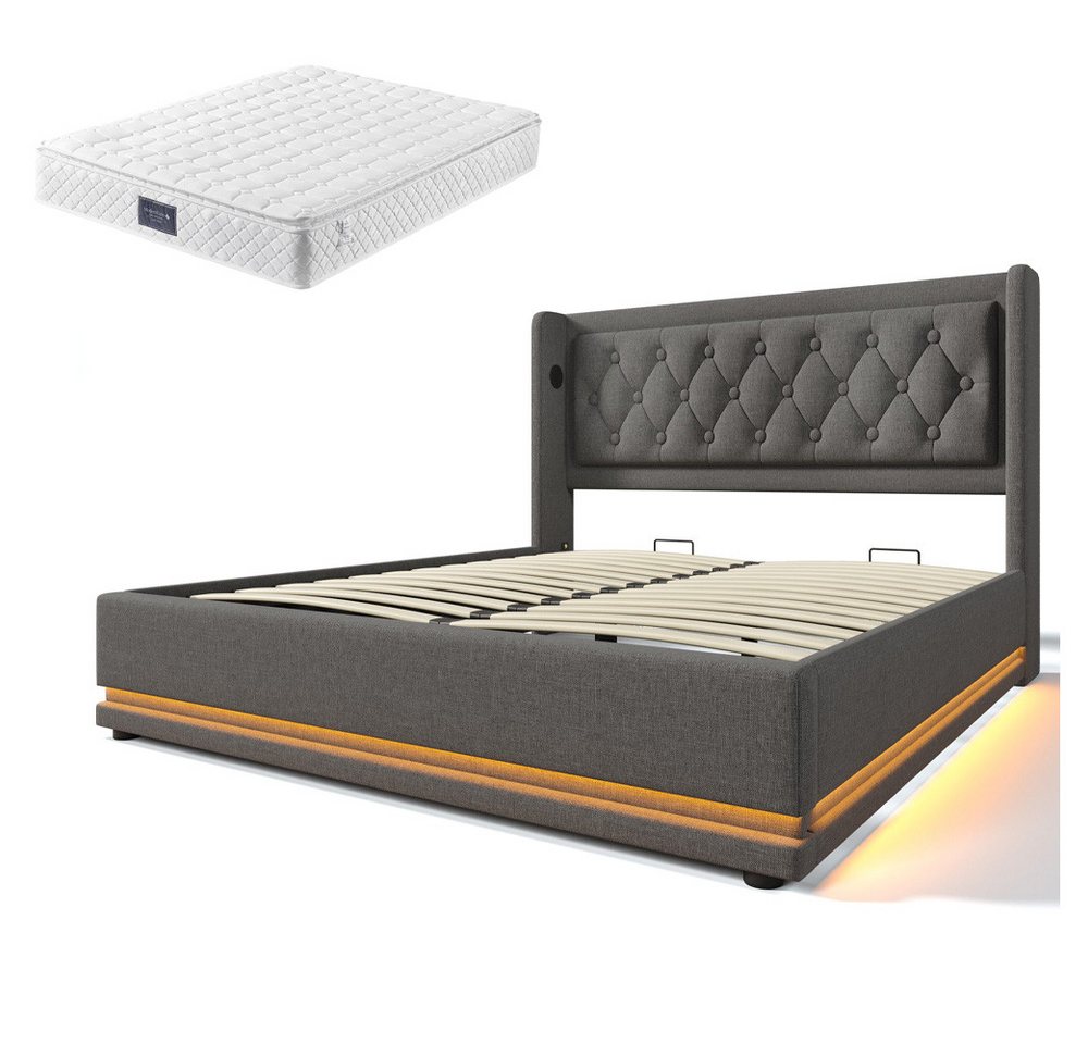 Gotagee Polsterbett Stauraumbett 160x200 cm Doppelbett Mit Matratze Jugendbett Gästebett Gotagee Polsterbett Stauraumbett 160x200 cm Doppelbett Mit Matratze Jugendbett Gästebett von Gotagee