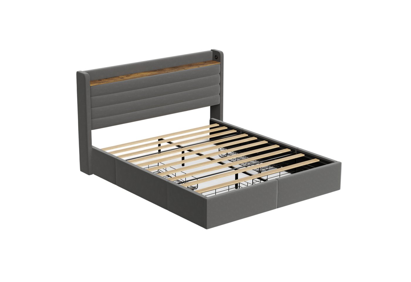 Gotagee Polsterbett 160x200cm Bettgestell Samt Gepolstertes Bettgestell Mit Usb-Anschluss, Kopfteil Mit Usb-Anschluss Und Aufbewahrungsfunktion Gotagee Polsterbett 160x200cm Bettgestell Samt Gepolstertes Bettgestell Mit Usb-Anschluss, Kopfteil Mit Usb-Anschluss Und Aufbewahrungsfunktion von Gotagee