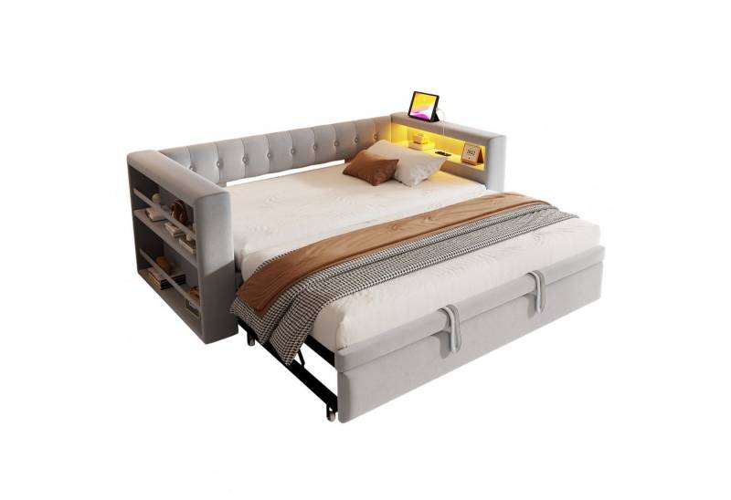 Gotagee Polsterbett 90x190cm Schlafsofa LED Einzelbett Gästebett Ausziehen Tagesbett Gotagee Polsterbett 90x190cm Schlafsofa LED Einzelbett Gästebett Ausziehen Tagesbett von Gotagee
