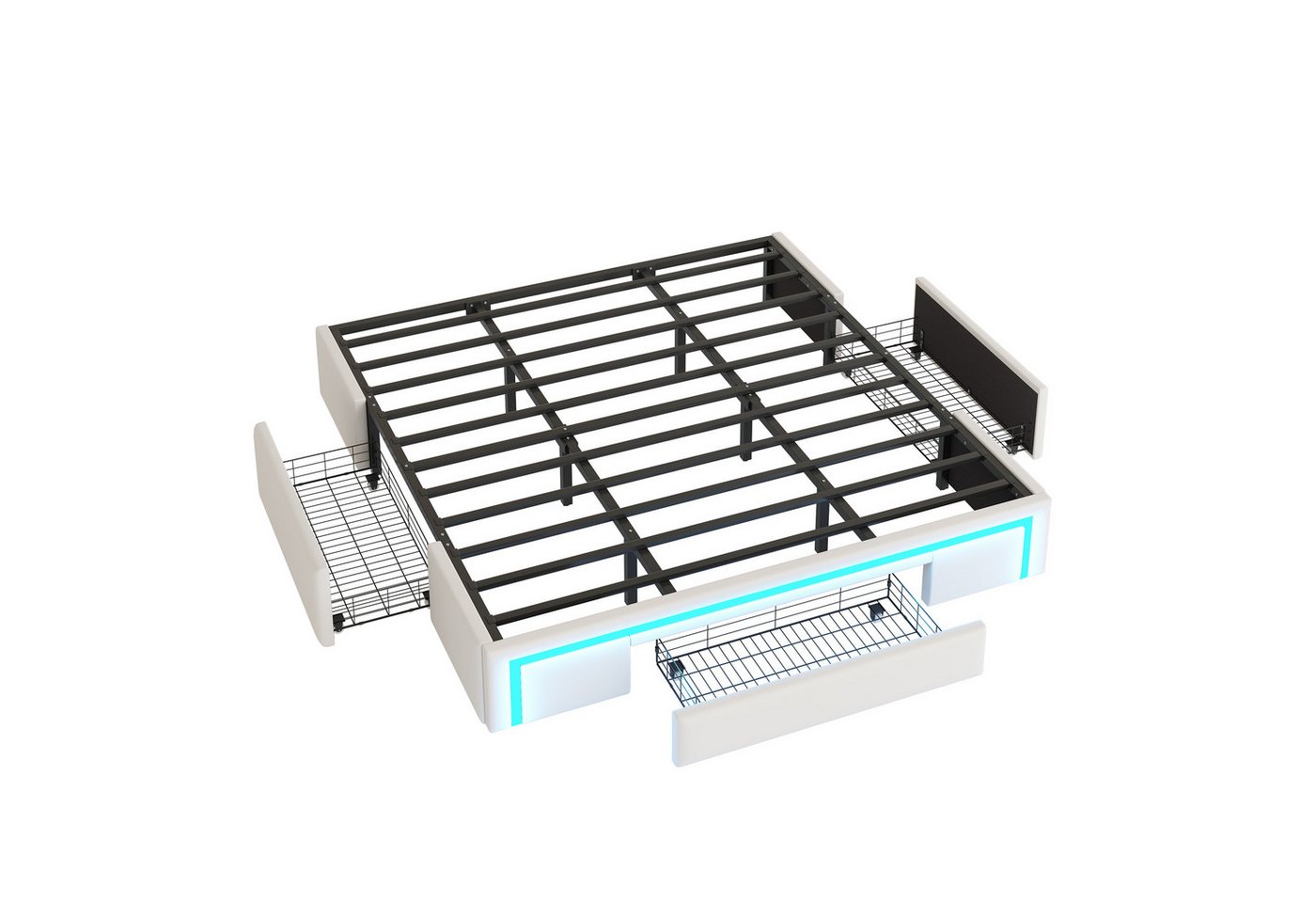 Gotagee Polsterbett Bettgestell 180x200cm Doppelbett Jugendbett Gästebett Erwachsenenbett, MetalllattenPlattformbett für moderne Schlafzimmer Gotagee Polsterbett Bettgestell 180x200cm Doppelbett Jugendbett Gästebett Erwachsenenbett, MetalllattenPlattformbett für moderne Schlafzimmer von Gotagee