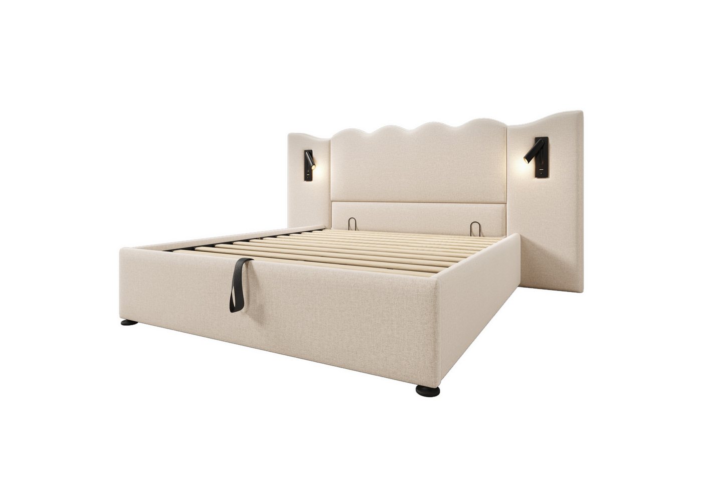Gotagee Polsterbett Cordstoff mit Lattenrost aus Massivholz und Metall 160×200cm Gotagee Polsterbett Cordstoff mit Lattenrost aus Massivholz und Metall 160×200cm von Gotagee