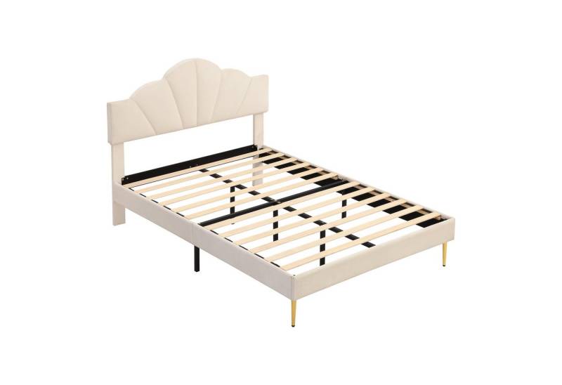 Gotagee Polsterbett Doppelbett Flachbett Jugendbett Samt 140x200 cm Muschelbett Gästebett von Gotagee