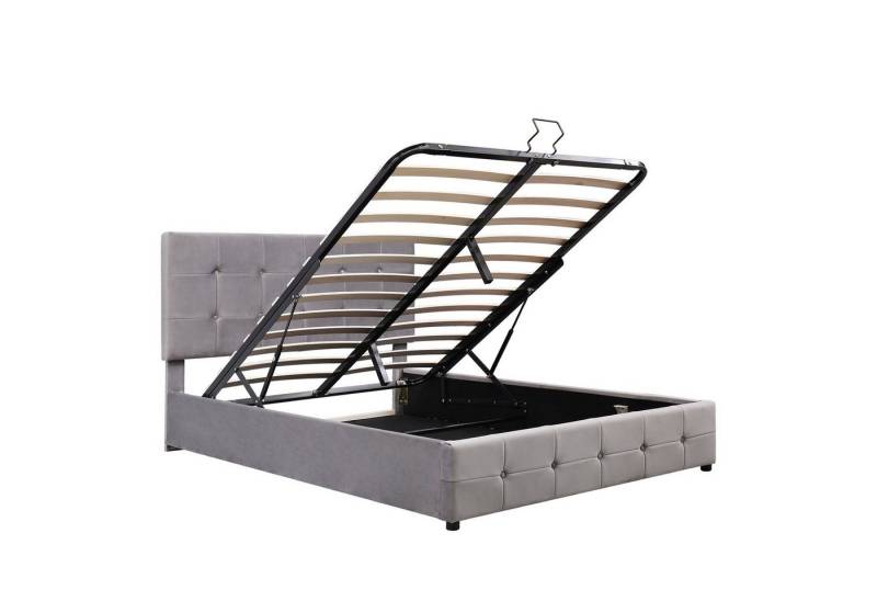 Gotagee Polsterbett Doppelbett Hydraulisch Bettstauraum Samtstoff Jugendbett von Gotagee