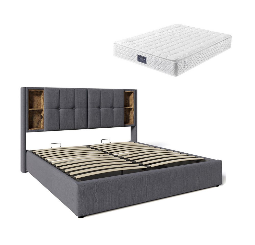 Gotagee Polsterbett Doppelbett Jugendbett Multifunktionsbett 140 x 200 cm flaches Bett, Mit Matratze Gotagee Polsterbett Doppelbett Jugendbett Multifunktionsbett 140 x 200 cm flaches Bett, Mit Matratze von Gotagee
