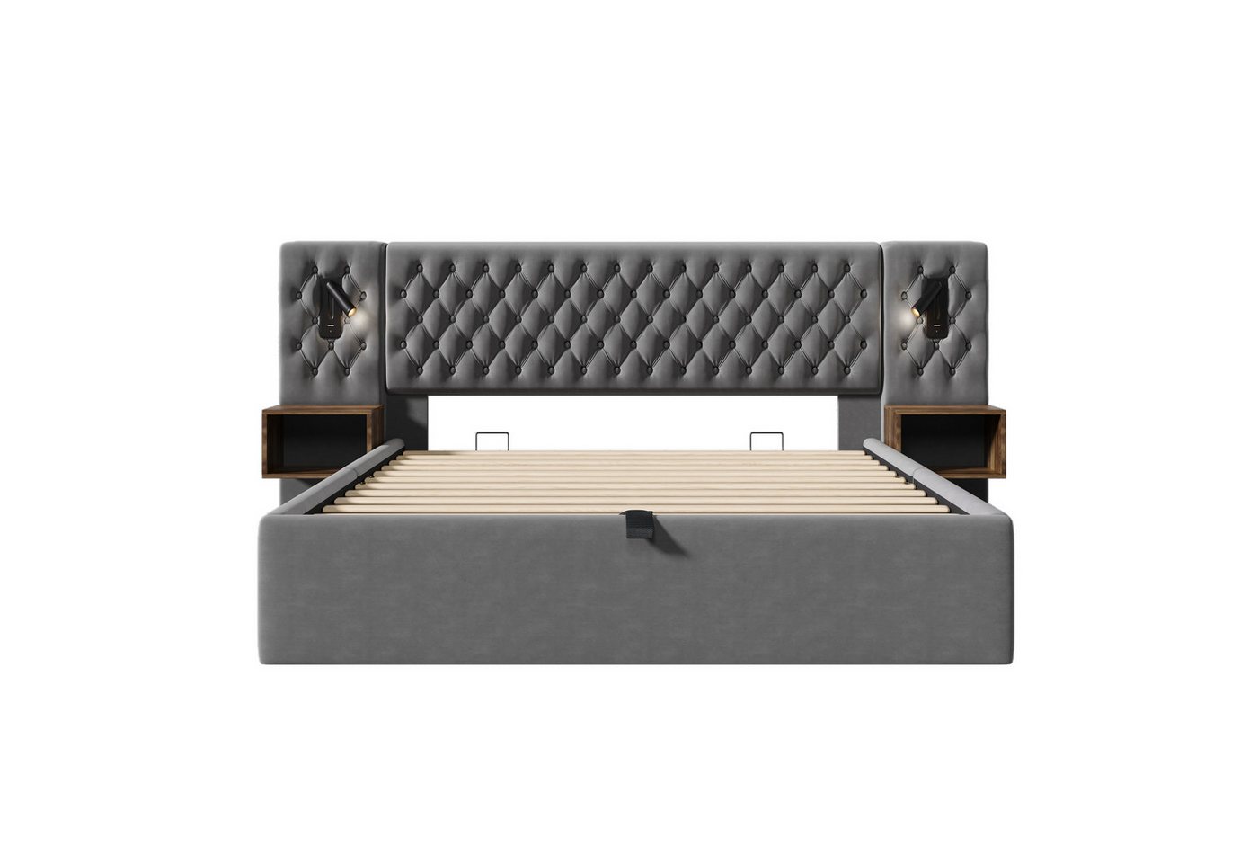 Gotagee Polsterbett Doppelbett Stauraumbett mit 2 Nachttisch Jugendbett mit USB 180x200cm, mit 2 Nachttischen, Kopfteil Leselicht mit USB Ladefunktion Gotagee Polsterbett Doppelbett Stauraumbett mit 2 Nachttisch Jugendbett mit USB 180x200cm, mit 2 Nachttischen, Kopfteil Leselicht mit USB Ladefunktion von Gotagee