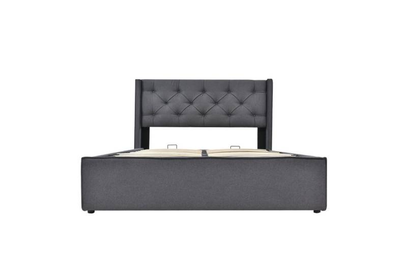 Gotagee Polsterbett Doppelbett mit Lattenrost Metallrahmen+Stauraum Baumwolle Flaches Bett von Gotagee