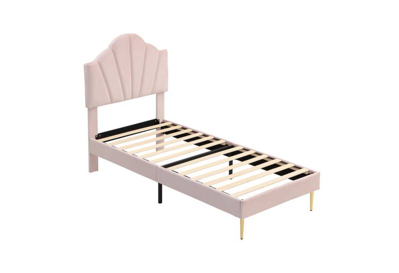 Gotagee Polsterbett Einzelbett Flachbett Jugendbett Samt 90x200cm Muschelbett Gästebett von Gotagee