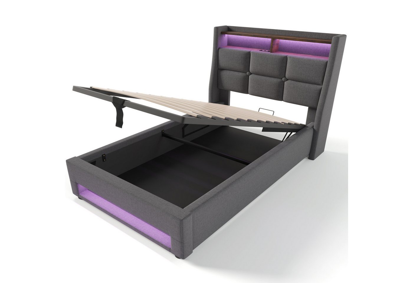 Gotagee Polsterbett Einzelbett Jugendbett 90x200cm USB Mit Matratze Lattenrost Leinen Gotagee Polsterbett Einzelbett Jugendbett 90x200cm USB Mit Matratze Lattenrost Leinen von Gotagee