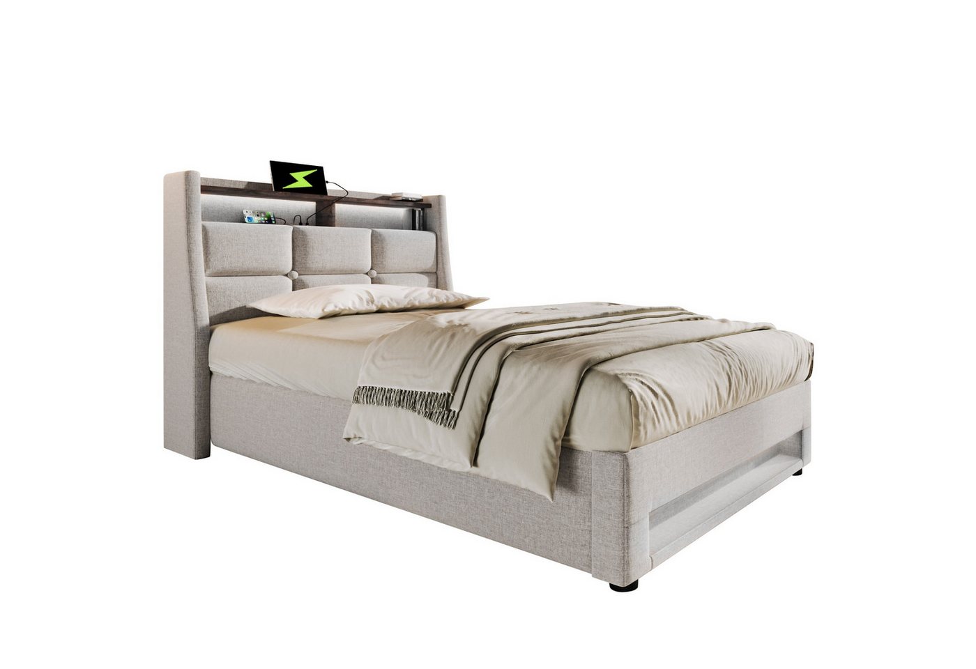 Gotagee Polsterbett Einzelbett Jugendbett Stauraumbett 90x200cm Multifunktionsbett, Ohne Matratze Gotagee Polsterbett Einzelbett Jugendbett Stauraumbett 90x200cm Multifunktionsbett, Ohne Matratze von Gotagee