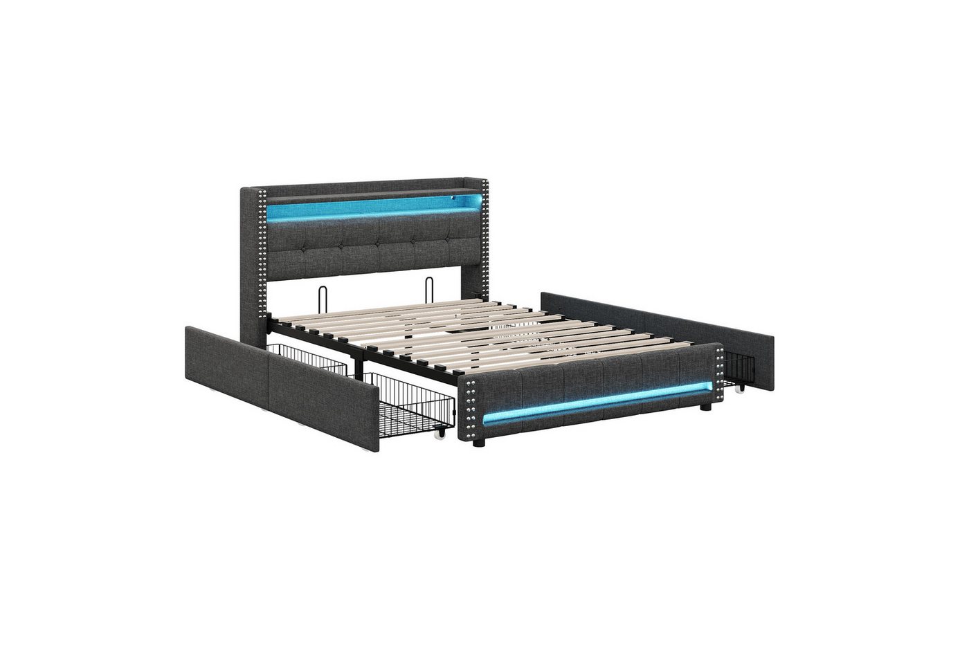 Gotagee Polsterbett Einzelbett Multifunktionsbett Lagerbett mit LED Leuchten USB Steckdose Gotagee Polsterbett Einzelbett Multifunktionsbett Lagerbett mit LED Leuchten USB Steckdose von Gotagee