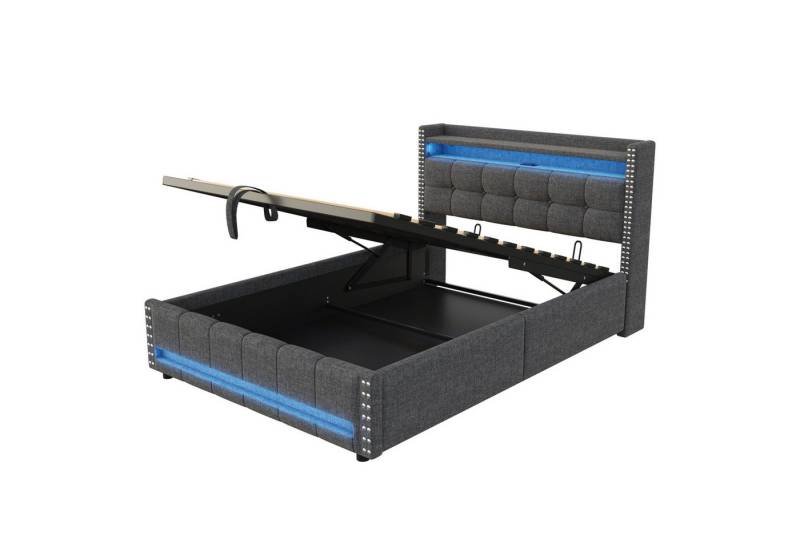 Gotagee Polsterbett Einzelbett Multifunktionsbett Lagerbett mit LED Leuchten USB Steckdose Gotagee Polsterbett Einzelbett Multifunktionsbett Lagerbett mit LED Leuchten USB Steckdose von Gotagee