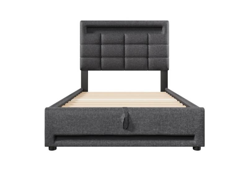 Gotagee Polsterbett Erwachsenenbett 90x200cm Einzelbett Gästebett Jugendbett Bettwäsche, Mit LED-Leuchten hydraulische Lagerung Mit USB-Buchse. Gotagee Polsterbett Erwachsenenbett 90x200cm Einzelbett Gästebett Jugendbett Bettwäsche, Mit LED-Leuchten hydraulische Lagerung Mit USB-Buchse. von Gotagee