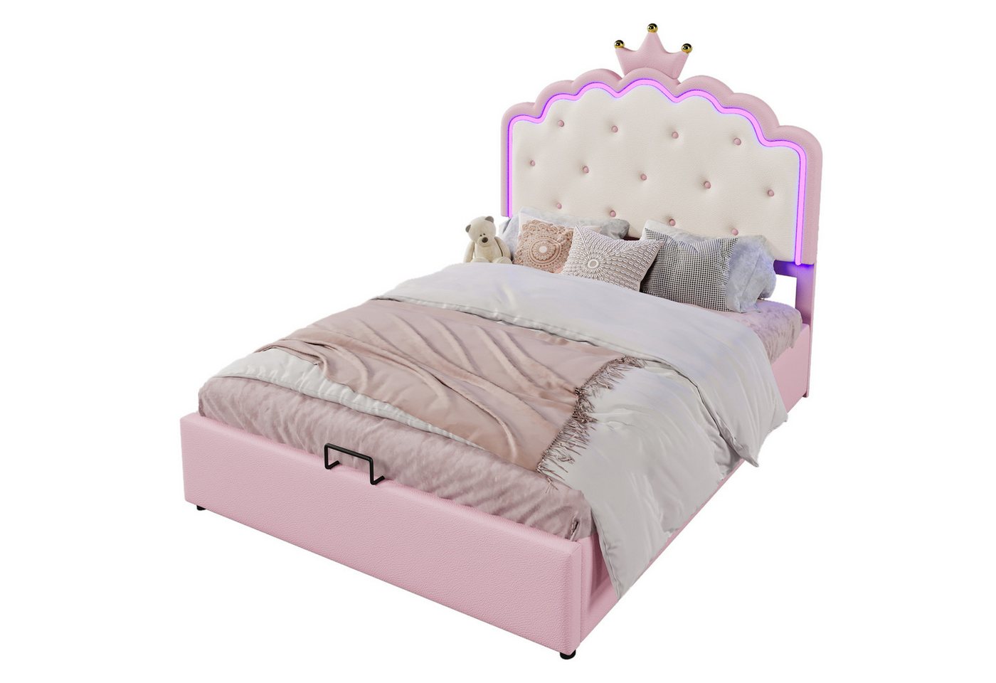 Gotagee Polsterbett Gästebett Lattenrost Jugendbett Kinderbett Stauraumbett Mädchenbett, Kronprinzessinnenform Gotagee Polsterbett Gästebett Lattenrost Jugendbett Kinderbett Stauraumbett Mädchenbett, Kronprinzessinnenform von Gotagee