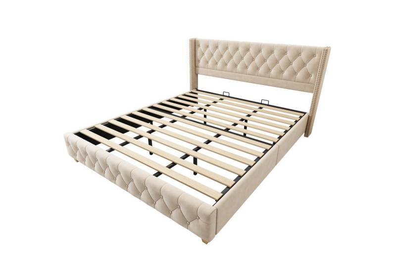 Gotagee Polsterbett Jugendbett ohne Matratze Kinderbett Doppelbett 180 x 200 cm Samt von Gotagee