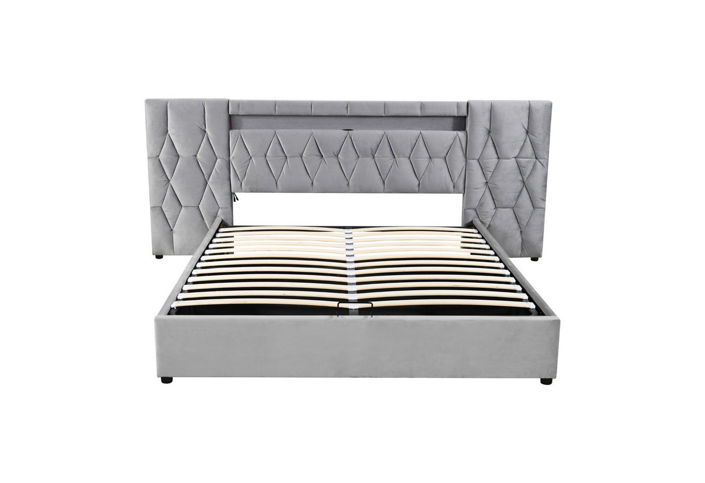 Gotagee Polsterbett Kinderbett 180x200cm Samt Bett mit USB-Steckdose Jugendbett Flachbett, Samtbett mit LED und USB-Steckdose Gotagee Polsterbett Kinderbett 180x200cm Samt Bett mit USB-Steckdose Jugendbett Flachbett, Samtbett mit LED und USB-Steckdose von Gotagee