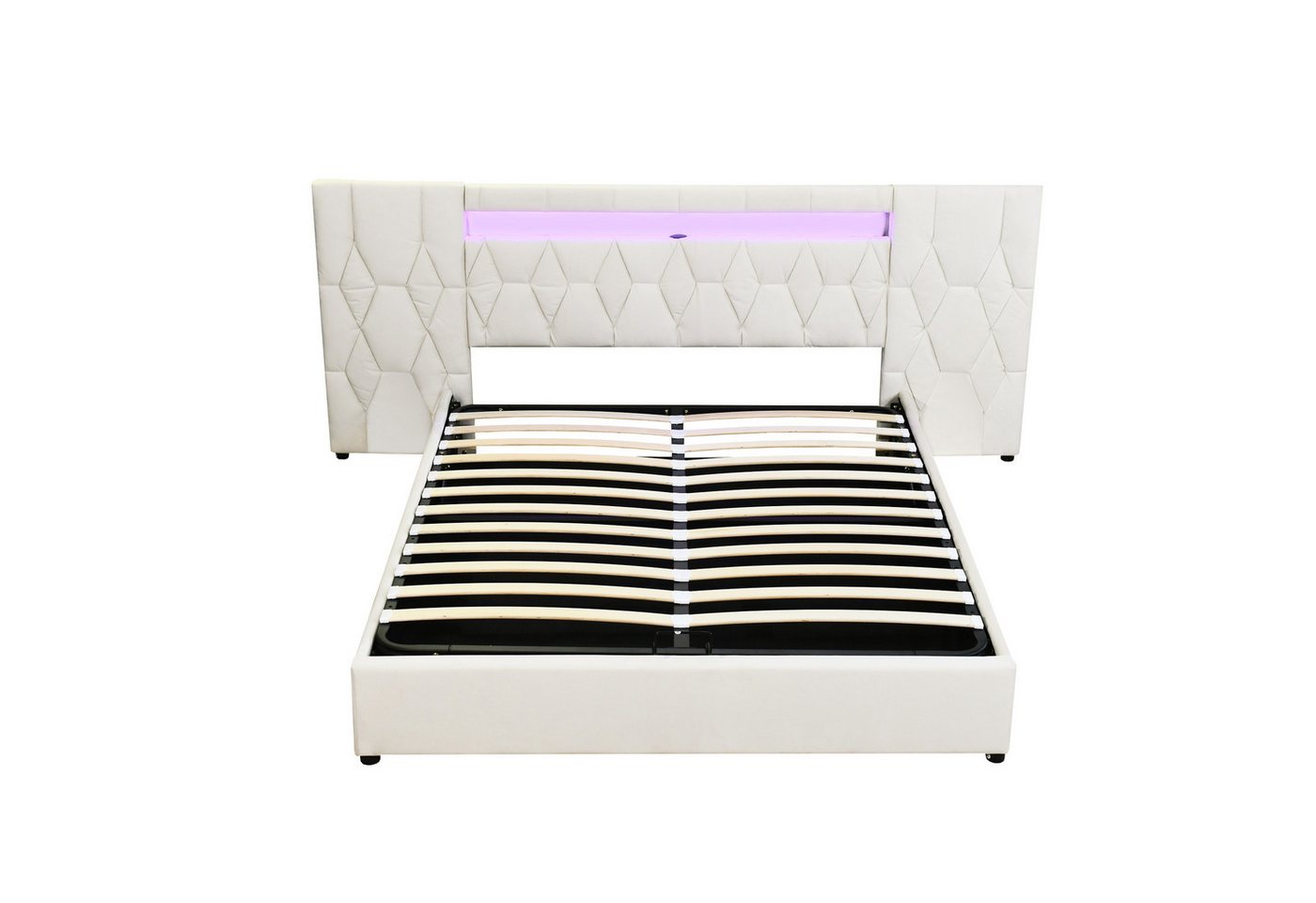 Gotagee Polsterbett Kinderbett Samt mit USB-Steckdose Jugendbett Bett Flachbett 180x200cm, Samtbett mit LED und USB-Steckdose Gotagee Polsterbett Kinderbett Samt mit USB-Steckdose Jugendbett Bett Flachbett 180x200cm, Samtbett mit LED und USB-Steckdose von Gotagee