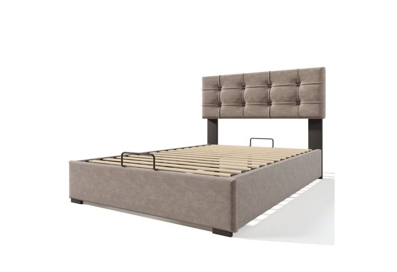 Gotagee Polsterbett Kopfteil flaches mit Stauraum Verstellbares Einzelbett Bett Samt Bett von Gotagee