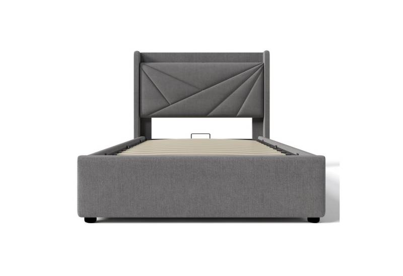 Gotagee Polsterbett Einzelbett Stauraumbett Jugendbett Multifunktionsbett Flaches Bett, mit USB Typ C Ladefunktion von Gotagee