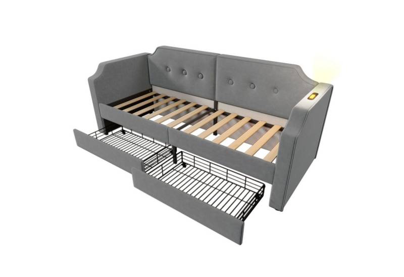 Gotagee Polsterbett Sofabett 90x200cm Leselicht Schlafsofa Tagesbett Gästebett Jugendbett von Gotagee