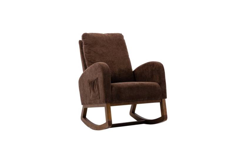 Gotagee Schaukelstuhl 69Lx94Wx101Hcm Einzelstuhl Holzbeine Leinenmaterial Freizeitstuhl von Gotagee