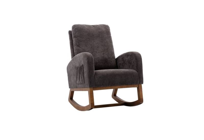 Gotagee Schaukelstuhl Einzelstuhl Holzbeine Freizeitstuhl Leinenmaterial 69Lx94Wx101Hcm von Gotagee