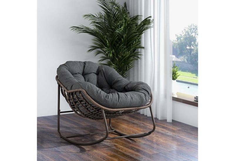 Gotagee Schaukelstuhl Sessel Wohnzimmerstuhl Outdoor-Rattan-Freizeitstuhl gepolsterter Stuhl von Gotagee