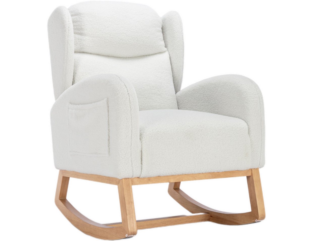 Gotagee Schaukelstuhl Stuhl Teddystoff gepolsterter Sitz Wohnzimmerstuhl Schlafzimmerstuhl von Gotagee