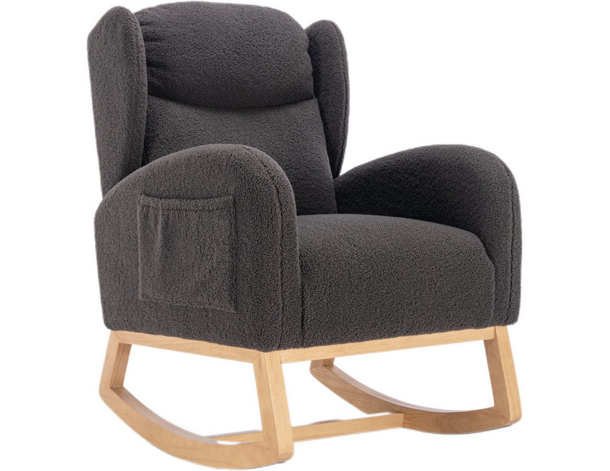 Gotagee Schaukelstuhl Stuhl Teddystoff gepolsterter Sitz Wohnzimmerstuhl Schlafzimmerstuhl von Gotagee