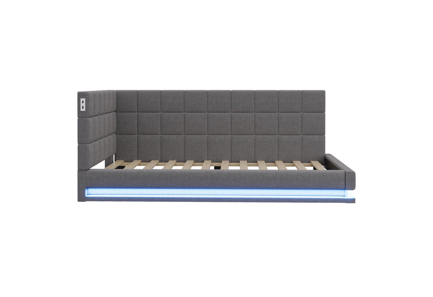Gotagee Schlafsofa 90x200cm Polsterbett Schlafsofa mit LED-Lichtleiste USB und Lattenrost, hautsympathischer Samtstoff. von Gotagee