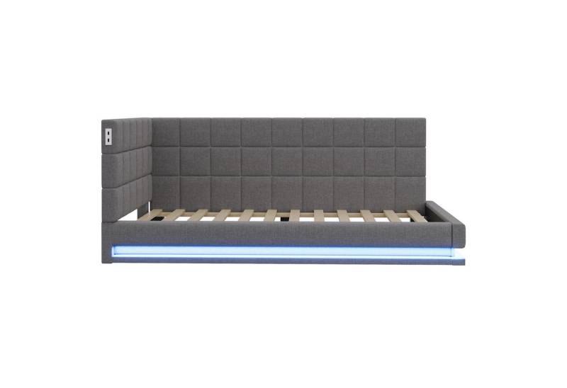 Gotagee Schlafsofa 90x200cm Polsterbett Schlafsofa mit LED-Lichtleiste USB und Lattenrost, hautsympathischer Samtstoff. von Gotagee