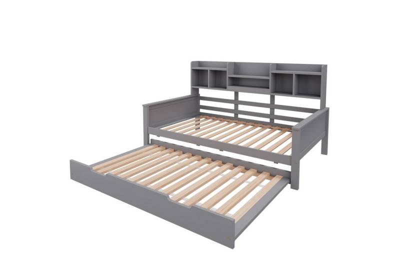 Gotagee Schlafsofa Ausziehbares Gästebett Einzelbett 90x200cm Jugendbett Kiefer Tagesbett, mit Staufach und Lattenrost, Kiefer Multifunktionsbett Gotagee Schlafsofa Ausziehbares Gästebett Einzelbett 90x200cm Jugendbett Kiefer Tagesbett, mit Staufach und Lattenrost, Kiefer Multifunktionsbett von Gotagee