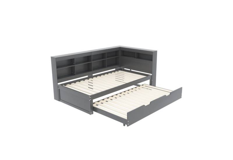 Gotagee Schlafsofa Jugendbett 90x190cm Einzelbett Gästebett Holzbett mit USB-Steckdose von Gotagee
