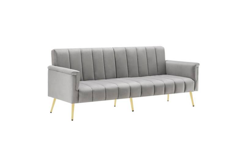 Gotagee Schlafsofa Jugendbett Samtstoff Tagesbett Wohnzimmersofa mit Schlaffunktion Grau von Gotagee
