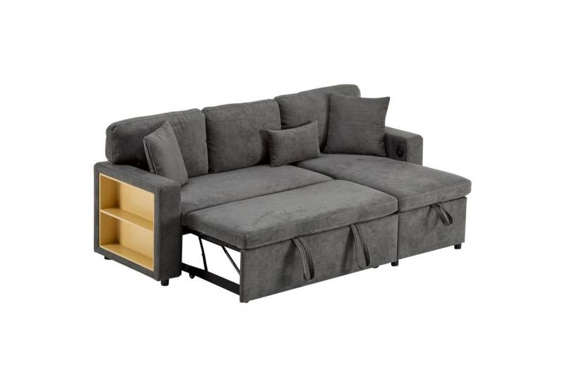 Gotagee Schlafsofa L-Form Tagesbett Wohnzimmermöbel Sofa Polstersofa Ausziehbar Sessel, In die Armlehne ist ein USB-Anschluss integriert. Gotagee Schlafsofa L-Form Tagesbett Wohnzimmermöbel Sofa Polstersofa Ausziehbar Sessel, In die Armlehne ist ein USB-Anschluss integriert. von Gotagee