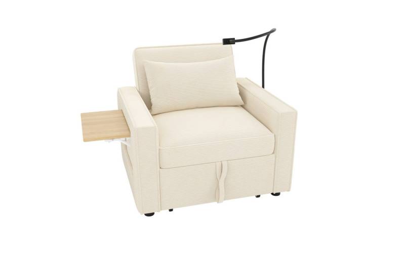 Gotagee Schlafsofa Loungesessel faltbares Relaxsessel Einzelsofa mit Ladeanschluss Sessel, platzsparend für Wohnzimmer und Schlafzimmer Gotagee Schlafsofa Loungesessel faltbares Relaxsessel Einzelsofa mit Ladeanschluss Sessel, platzsparend für Wohnzimmer und Schlafzimmer von Gotagee