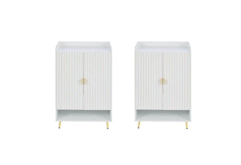 Gotagee Schuhschrank 2-teiliges Set Flurschrank Schuhschränke Sideboard Wohnzimmerschrank Schuhschrank aus MDF, dreischichtiges Schuhregal in Weiß von Gotagee