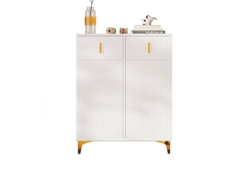 Gotagee Schuhschrank Sideboard Wohnzimmerschrank Modischer Flurschrank Kleiderschrank Verstellbaren Einlegeböden und Vergoldeten Verzierungen von Gotagee
