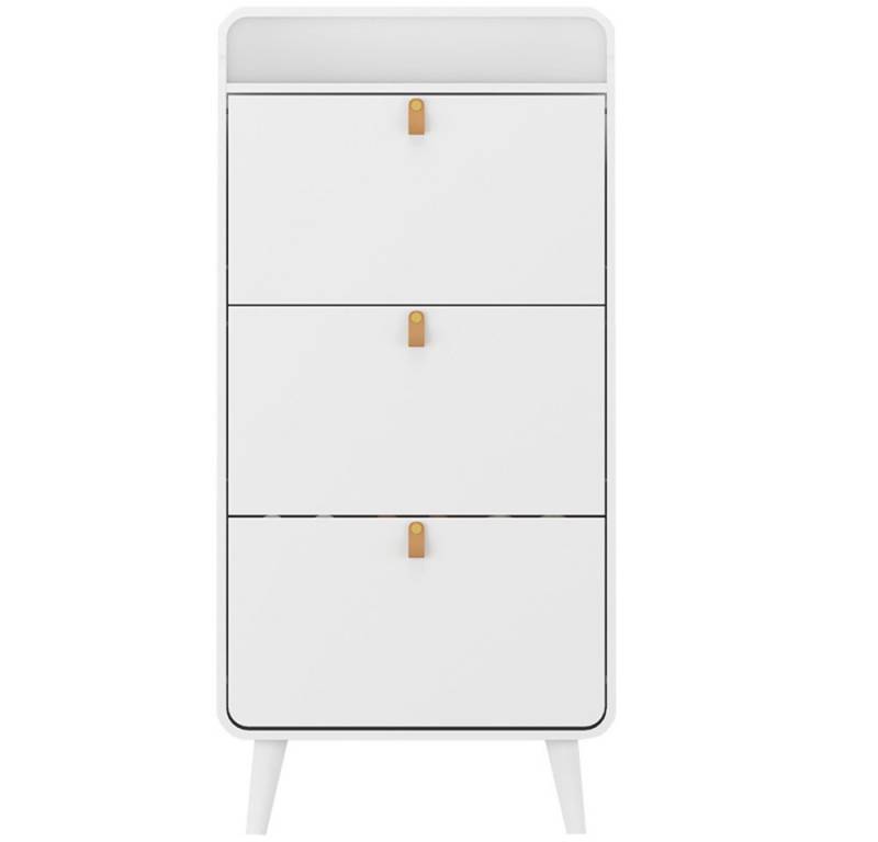 Gotagee Schuhschrank Wohnzimmerschrank Freistehender Flip-Schuhregal Beistellschrank Weiß von Gotagee